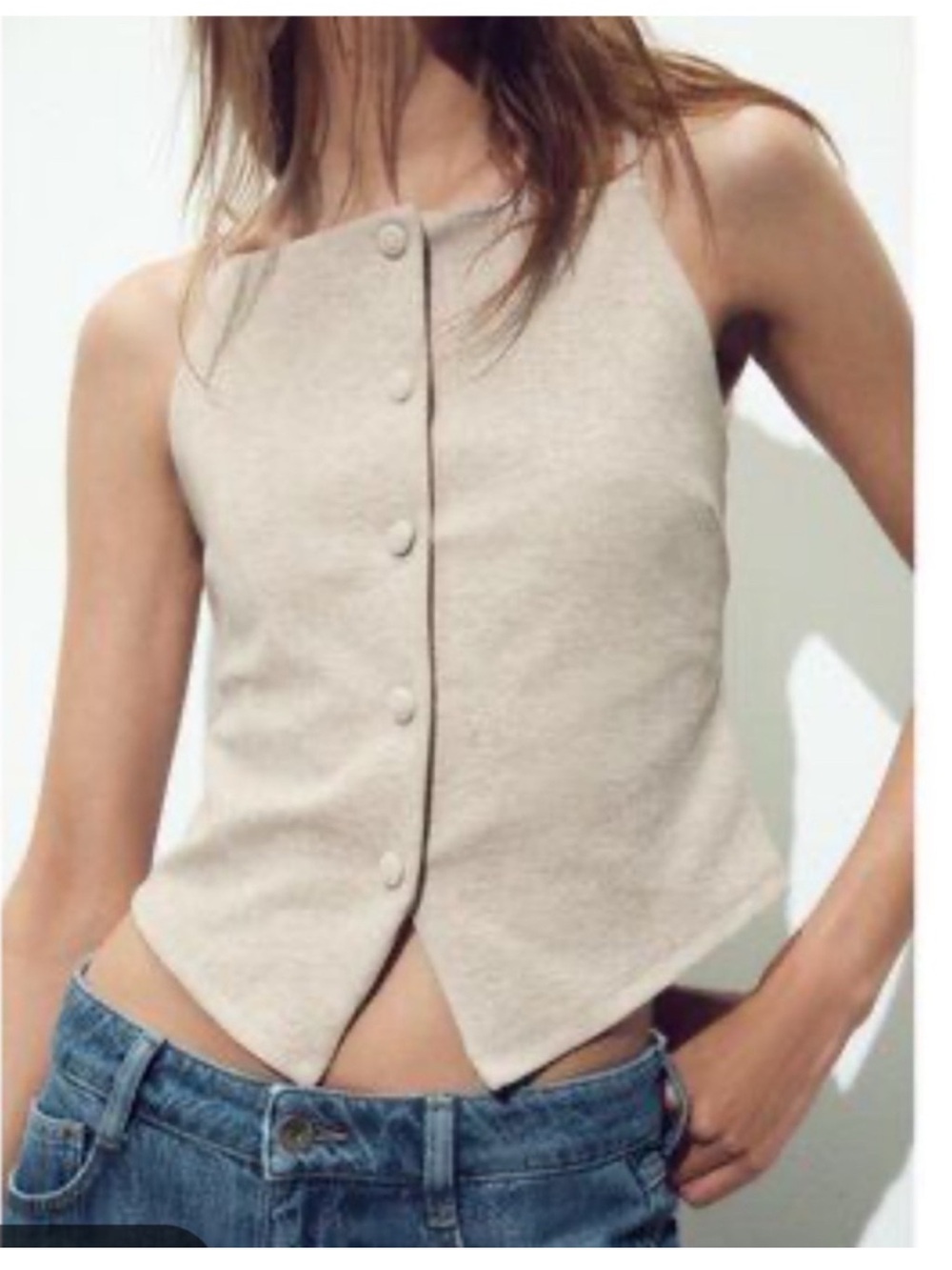 Zara BUTTONED VEST TOP
SAND